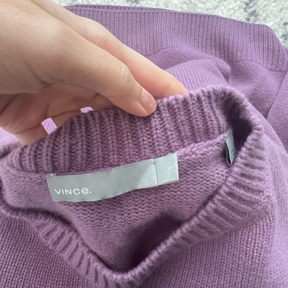 Vince Cashmere Purple Crew Neck Sweater - Picture 5 of 8